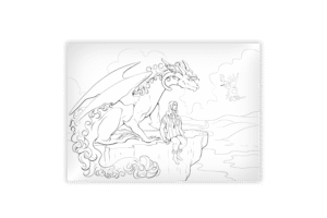 Bonus Story Scene Coloring 5" x 7" Print